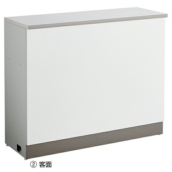 スチール製キャスター付きスリムカウンター 棚板タイプ W120cm 61-779-58-2 【メイチョー】 [3]