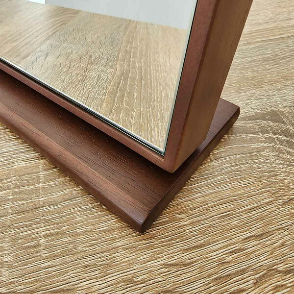 【まとめ買い10個セット品】卓上ミラー(鏡厚3mm) ブラウン 61-810-2-3 【メイチョー】 [2]