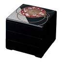 8.0寸彩重 黒 万華鏡 3段【お重 重箱 おせち 正月】【メイチョー】