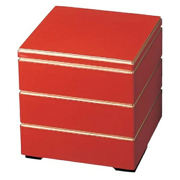 6.0寸校倉重 朱渕金 3段【お重 重箱 おせち 正月】【メイチョー】