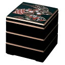 7.0寸校倉重 黒 流扇 3段【お重 重箱 おせち 正月】【メイチョー】