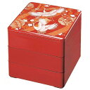 7.5寸深手重 朱 手まり鶴 3段【お重 重箱 おせち 正月】【メイチョー】