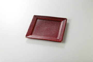 【38K208-22】赤黒釉彩 正角9寸皿まごころ第38集【キャンセル/返品不可】【メイチョー】