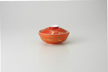 和食器 朱巻金笹 京型蓋向 37K284-07 まごころ第37集 【キャンセル/返品不可】【メイチョー】