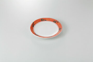 和食器 朱巻草紋 5.5皿 37K056-02 まごころ第37集 【キャンセル/返品不可】【メイチョー】