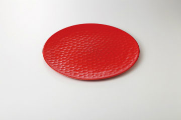 和食器 鎌倉彫レッド フラット皿(大) 37K238-18 まごころ第37集 【キャンセル/返品不可】【メイチョー】