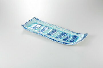 和食器 トルコ清流 しのぎ長皿 37K043-22 まごころ第37集 【キャンセル/返品不可】【メイチョー】