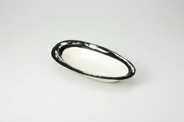 Small Bowls - 【38K317-08】乱彫黒渕 舟形鉢(小)まごころ第38集【キャンセル/返品不可】【メイチョー】
