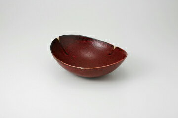 和食器 赤黒釉彩 楕円盛鉢 37K275-09 まごころ第37集 【キャンセル/返品不可】【メイチョー】