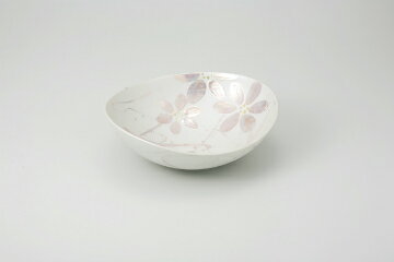 【まとめ買い10個セット品】和食器 パール桃花絵 楕円盛鉢 37K040-18 まごころ第37集 【キャンセル/返品不可】【メイチョー】