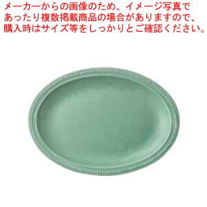 和食器 dot rim 22cmオーバルプレート(グリーン) 37F379-14 まごころ第37集 【メイチョー】