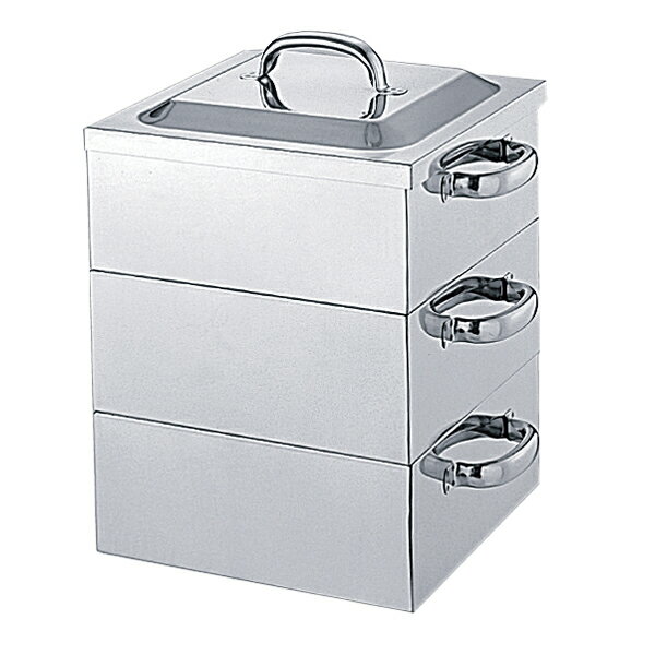 18-8　業務用角蒸器　2段　42cm【メイチョー】