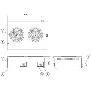 押切電機 電気コンロ OEC-20PW 600×450×200【押切電機株式会社 グリラー フライヤ...