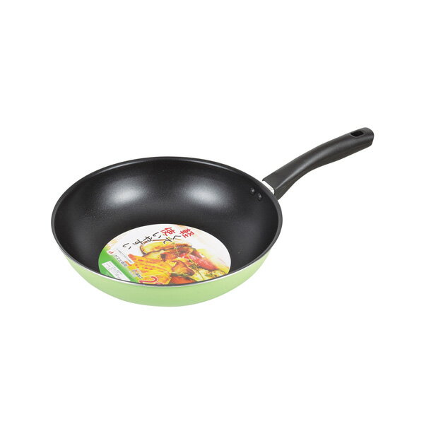 Ih/Gas Compatible - パール金属 デリシュ ふっ素加工いため鍋28cm(グリーン)【カラフル 調理器具 軽い 家庭用 人気】【メイチョー】