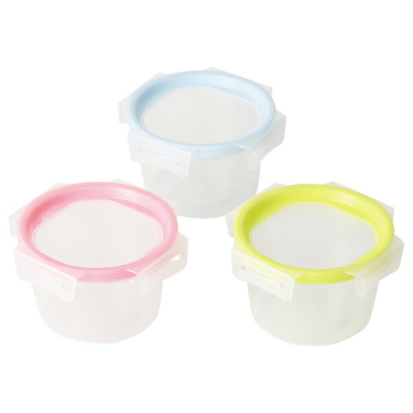 丸型の保存容器です。フタの4方向からしっかりロックできる！完全密封なので鮮度が長持ちします★臭い移りもしにくいです！商品の仕様容量（L）：420ml材質：本体：ポリプロピレン（耐熱温度140度 耐冷温度-20度） ふた：ポリプロピレン 熱可...