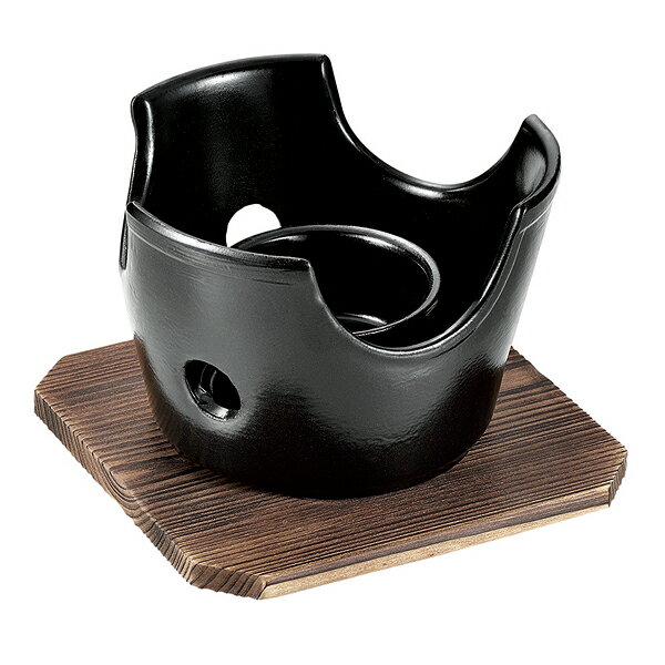 和ごころ懐石 陶器製丸型コンロ(木台付)【一人鍋 一人鍋 セット 一人鍋 一人鍋 コンロ】　【メイチョー】