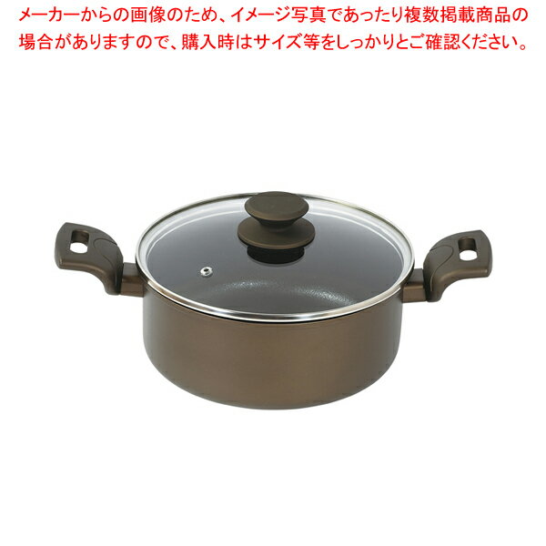 Ih Compatible - ロングライフメガストーンII IH対応ガラス蓋付両手鍋22cm 【メイチョー】
