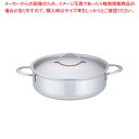 18-10プライオリティ 外輪鍋(蓋付) 3693-24 デバイヤー【両手鍋 IH 100V対応 200V対応 業務用】【メイチョー】