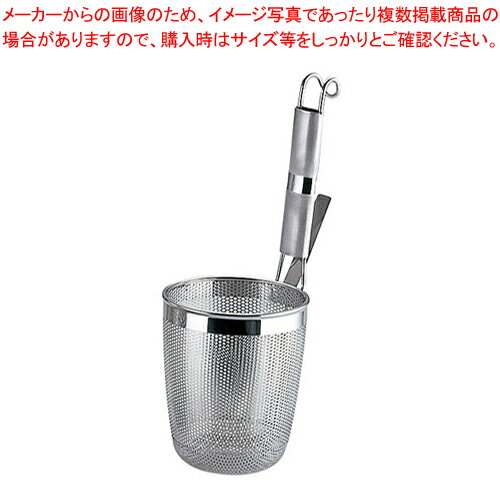 【まとめ買い10個セット品】UK18-8パイプ柄パンチング丸底うどんてぼ L【 うどんてぼ 業務用スープ漉し器 麺湯切りザル うどんゆがく そば用品 振りザル】【メイチョー】