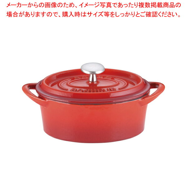 【まとめ買い10個セット品】 ボン・ボネール ココットオーバル 14cm レッド【両手鍋】【メイチョー】