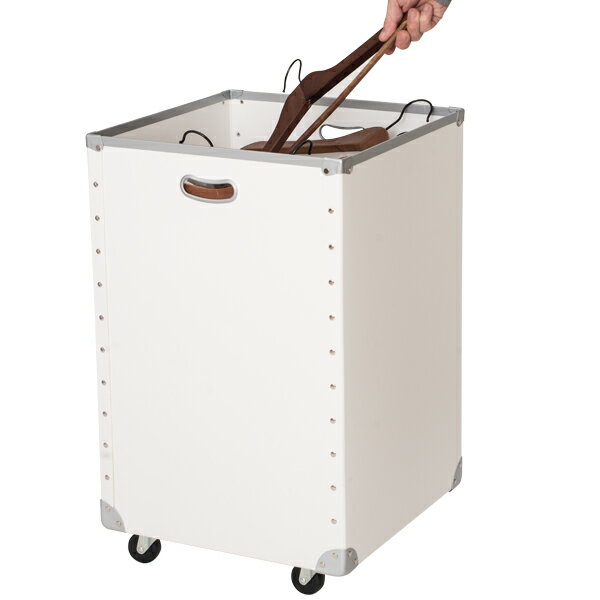 ハンガーストッカー（キャスター付）ホワイト【メイチョー】