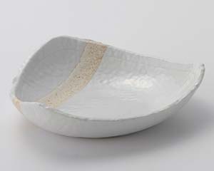 【まとめ買い10個セット品】和食器 ロ019-258 粉引塗分け5.5三角皿【キャンセル/返品不可】【メイチョー】