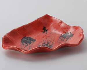 【まとめ買い10個セット品】和食器 タ021-408 紅三角たたら皿【キャンセル/返品不可】【メイチョー】