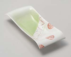 【まとめ買い10個セット品】和食器 ミ031-018 ヒワ吹朱紋舟型向付【キャンセル/返品不可】【メイチョー】