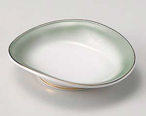 【まとめ買い10個セット品】和食器 ア034-088 金彩若草楕円向付【キャンセル/返品不可】【メイチョー】