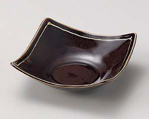 【まとめ買い10個セット品】和食器 ア038-028 琥珀スクエアボール中【キャンセル/返品不可】【メイチョー】