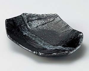 【まとめ買い10個セット品】和食器 ア039-048 黒吹沓形三つ足向付【キャンセル/返品不可】【メイチョー】