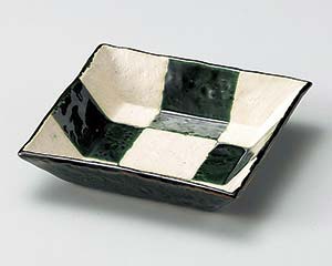 【まとめ買い10個セット品】和食器 カ040-148 織部格子四角鉢(中)【キャンセル/返品不可】【メイチョー】