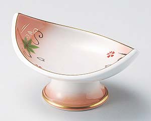 【まとめ買い10個セット品】和食器 オ054-128 オレンジ吹舟型高台小鉢【キャンセル/返品不可】【メイチョー】