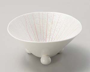 【まとめ買い10個セット品】和食器 ト057-158 ピンク一珍乱線 三ッ足小鉢【キャンセル/返品不可】【メイチョー】