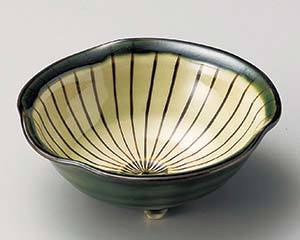 【まとめ買い10個セット品】和食器 ロ064-188 織部櫛目三ツ足小鉢【キャンセル/返品不可】【メイチョー】