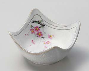 【まとめ買い10個セット品】和食器 オ065-128 罫書紅梅4.0四方鉢【キャンセル/返品不可】【メイチョー】