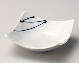 【まとめ買い10個セット品】和食器 ツ065-138 白釉黒一珍四方上り鉢(小)【キャンセル/返品不可】【メイチョー】