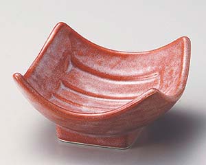 【まとめ買い10個セット品】和食器 ウ065-178 赤楽四方上がり小鉢【キャンセル/返品不可】【メイチョー】