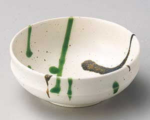 【まとめ買い10個セット品】和食器 ロ066-098 粉引黒オリベ流し天目型平鉢【キャンセル/返品不可】【メイチョー】