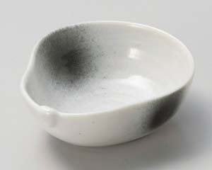 【まとめ買い10個セット品】和食器 キ066-108 白黒吹ひさご型鉢【キャンセル/返品不可】【メイチョー】