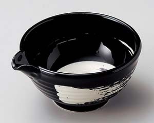 【まとめ買い10個セット品】和食器 ロ073-258 黒釉白刷毛3.0片口鉢【キャンセル/返品不可】【メイチョー】