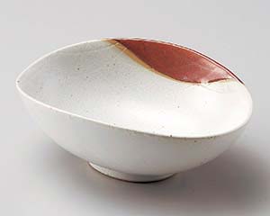 【まとめ買い10個セット品】和食器 ロ070-428 白油滴半掛たわみ大鉢【キャンセル/返品不可】【メイチョー】