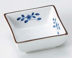 【まとめ買い10個セット品】和食器 ウ077-058 染付草花四角小付【キャンセル/返品不可】【メイチョー】