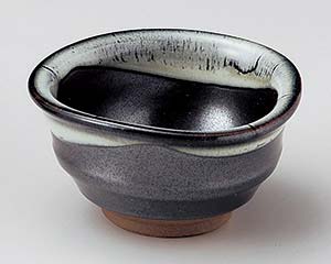 【まとめ買い10個セット品】和食器 テ077-208 黒流し三角小付【キャンセル/返品不可】【メイチョー】