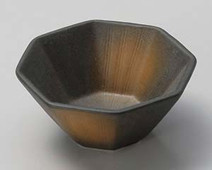 【まとめ買い10個セット品】和食器 キ079-028 黒茶吹八角小付【キャンセル/返品不可】【メイチョー】