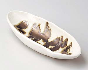 【まとめ買い10個セット品】和食器 ア079-418 金彩粉引き楕円15.5鉢【キャンセル/返品不可】【メイチョー】