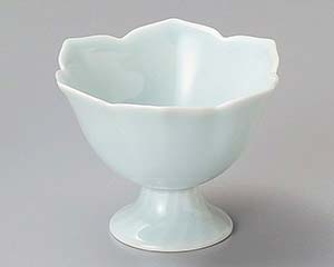 【まとめ買い10個セット品】和食器 ミ077-108 青白磁桔梗形高台珍味【キャンセル/返品不可】【メイチョー】