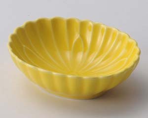 和食器 ロ093-428 黄菊型小判珍味【メイチョー】