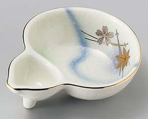 【まとめ買い10個セット品】和食器 カ095-058 白吹竜田川ひさご仕切鉢【キャンセル/返品不可】【メイチョー】