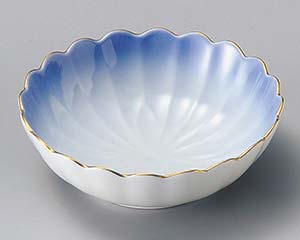 【まとめ買い10個セット品】和食器 ツ096-248 渕金花型小鉢(コバルト)【キャンセル/返品不可】【メイチョー】
